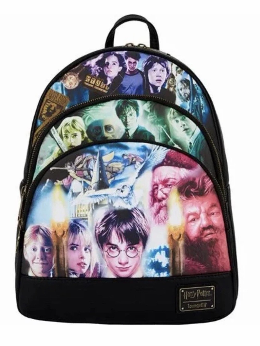 Loungefly Harry Potter Trilogy Triple Pocket Double Strap Shoulder Bag, NWOT